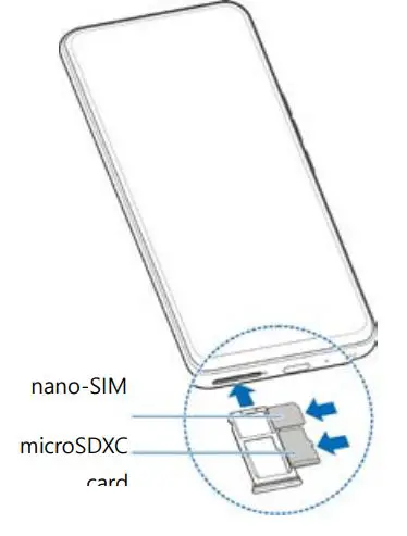 ZTE A2121L Axon 20 5G Smartphone User Guide - Pull out the card tray and place the nano-SIM