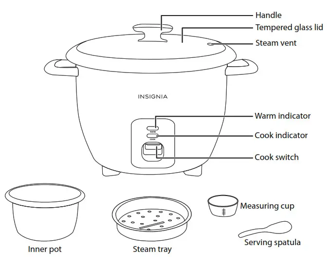 INSIGNIA NS-RC14WH7 14-Cup Rice Cooker - FEATURES