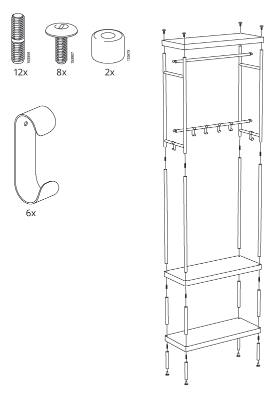 IKEA MACKAPAR 78x193 cm Coat Rack with Shoe Storage Unit-2