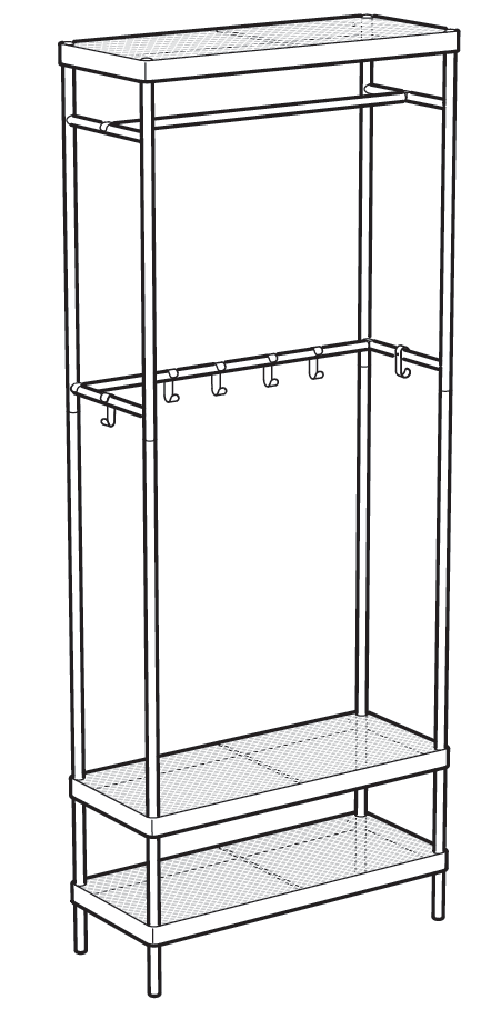 IKEA MACKAPAR 78x193 cm Coat Rack with Shoe Storage Unit