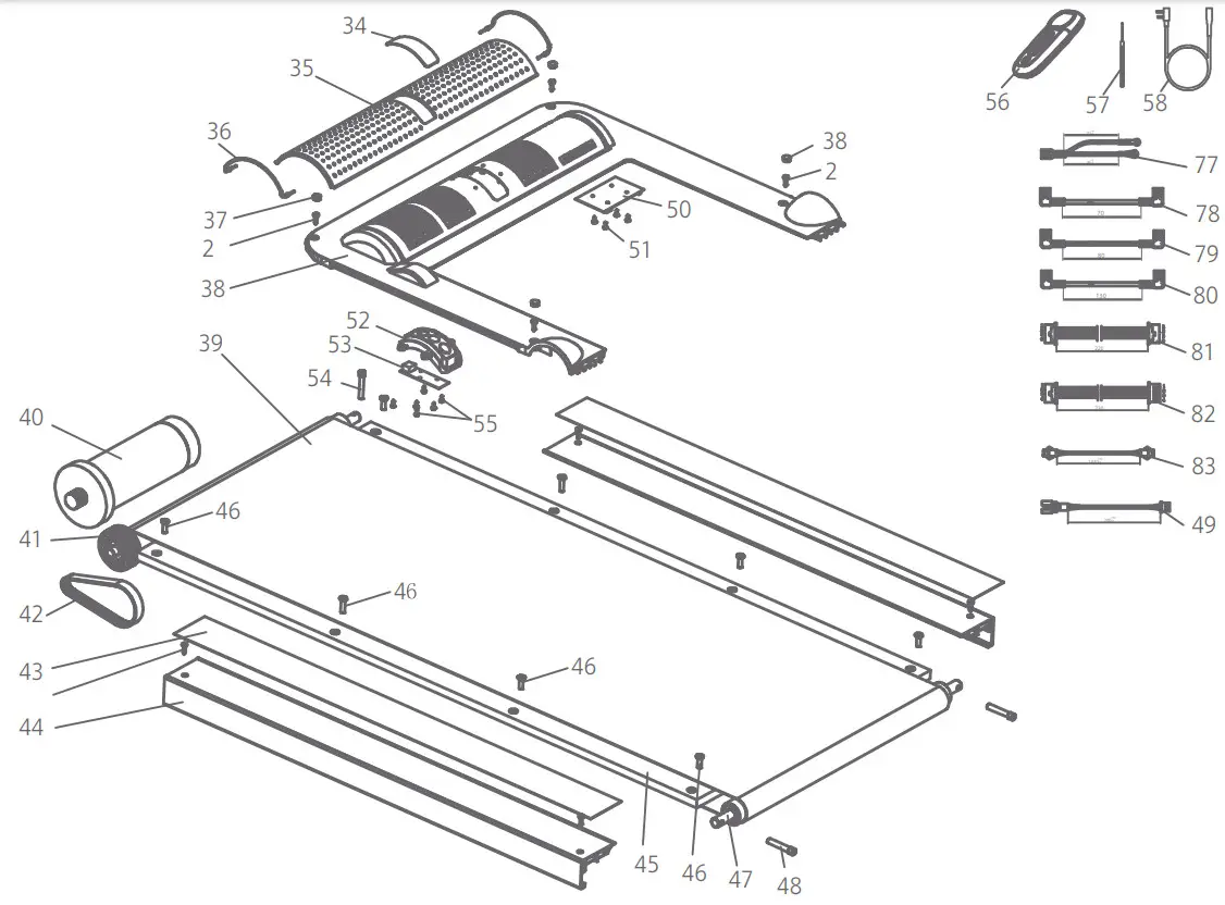 KINGSMITH TRF0FB Smart Foldable Treadmill - Exploded Drawing 1