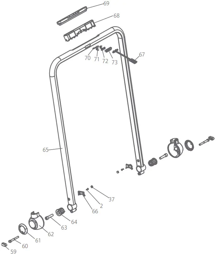 KINGSMITH TRF0FB Smart Foldable Treadmill - Exploded Drawing 2