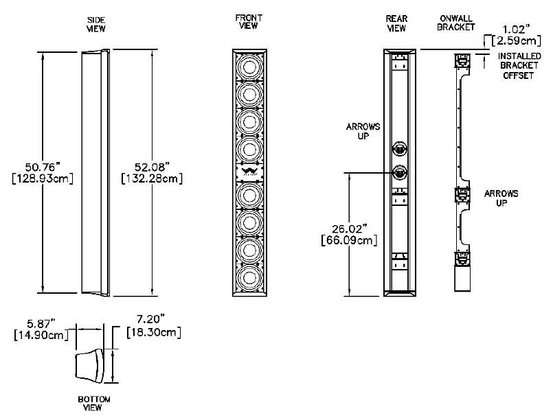 C150m Dimensions LF Woofer Section