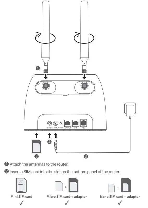 Tenda 4G06 N300 Wi-Fi 4G VoLTE Router Installation Guide - Set up the router