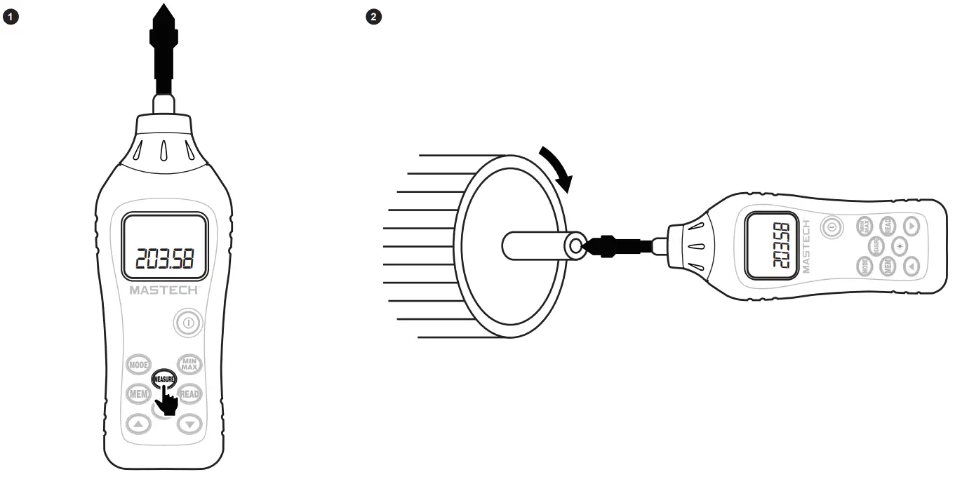 MASTECH MS6208A Digital Tachomete - Measurement