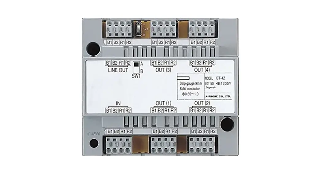 Aiphone Gt-4zp 4-way Video And Power Distribution Adaptor Instructions