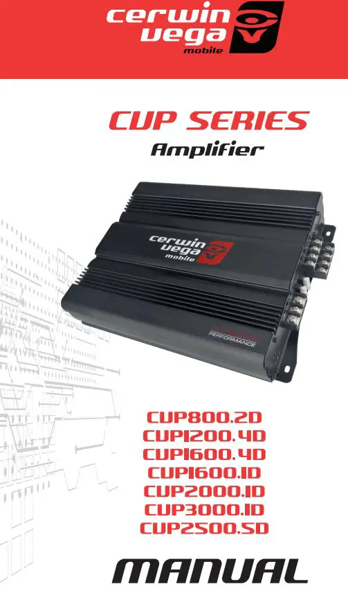 CERWIN-VEGA CUP800.2D Amplifier User Manual