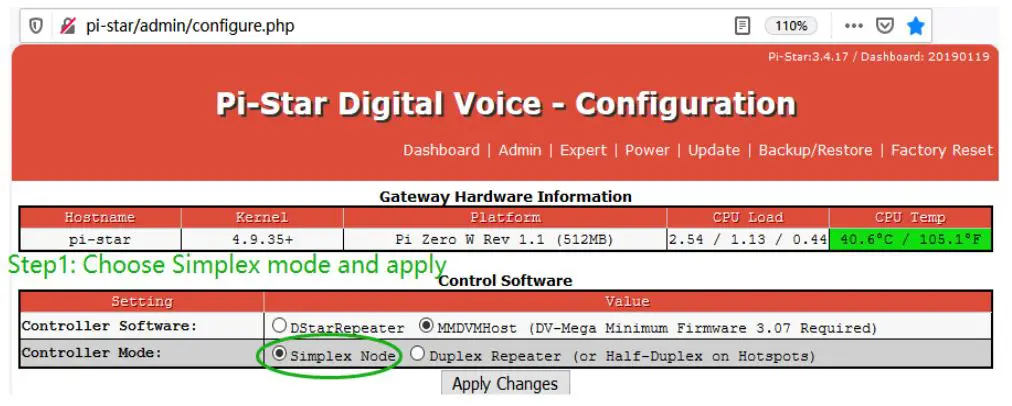 Multi-Mode Digital Voice Modem Shenzhen Fengzhiya Culture Media Multi-Mode Digital Voice Modem User Manual - How to set hotspot to Simplex mode and work