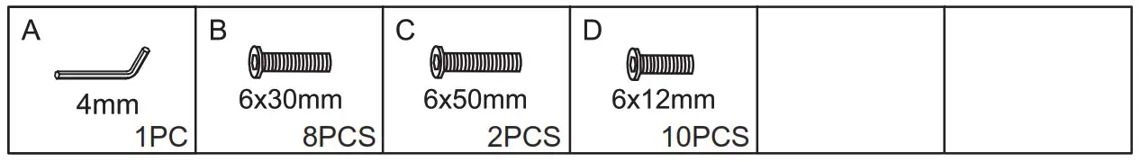 VEIKOUS IW009 Iron Tea Table - Hareware
