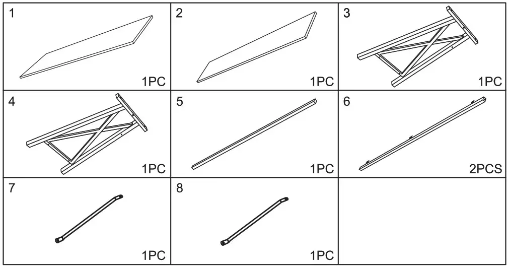 VEIKOUS IW009 Iron Tea Table - Injoy Your Product