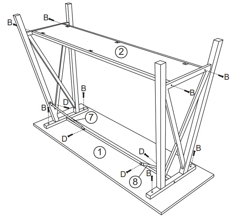 VEIKOUS IW009 Iron Tea Table - Product Assembly 6