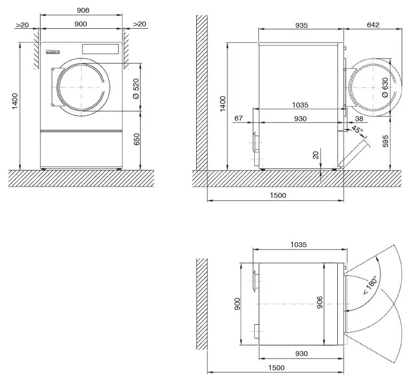 Miele PDR 918 Plan Commercial Dryer-1
