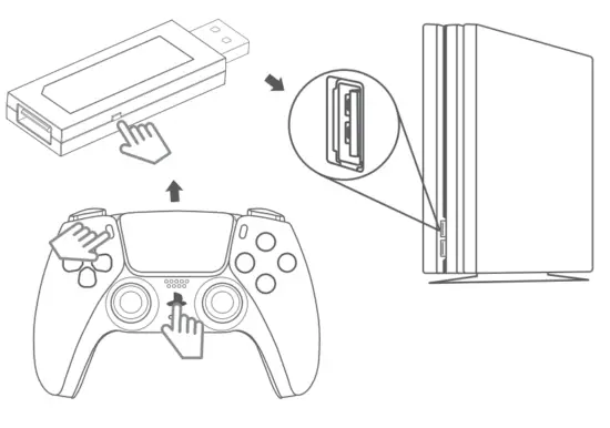 Mayflash MAGIC S PRO 2 USB Wireless Adapter - button on the