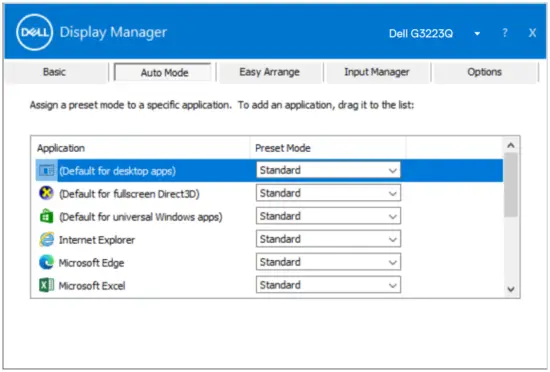Assigning Preset Modes