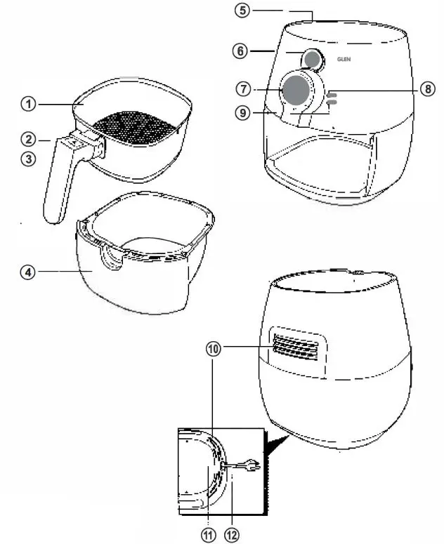 GLEN-SA-3043-Electric-Rapid-Air-Fryer-fig2