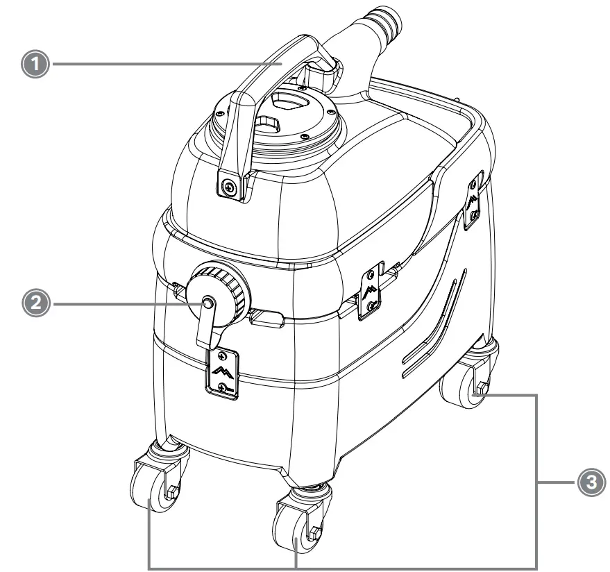 MYTEE S 300 Tempo Upholstery Spotter Extractor (Unheated Model) - Rear View