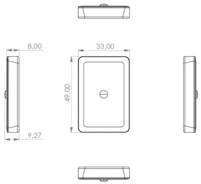 Kinexon KNX-STAG1 SafeZone tracking device - Mechanical Drawing