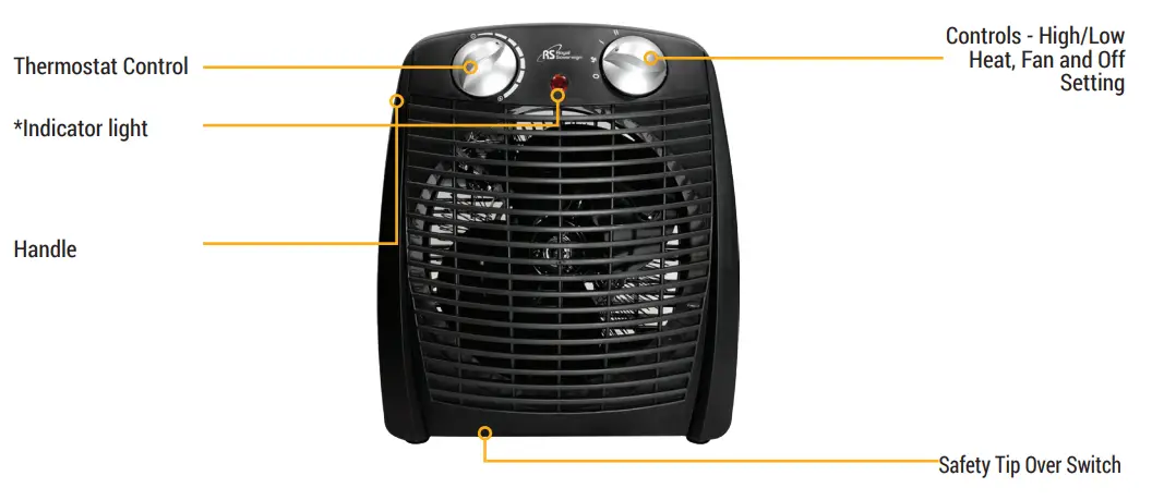 Royal Sovereign HFN-02 Compact Space Heater - DESCRPITION