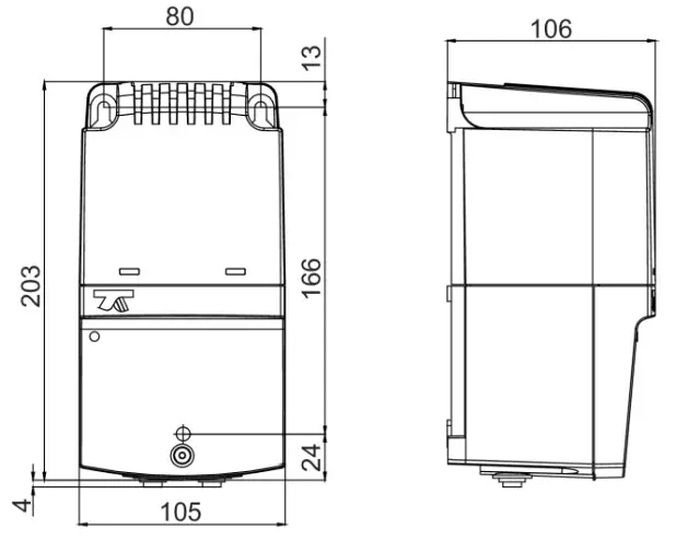 SYSTE Mair RE 5 SPEED CONTROL - Dimensions