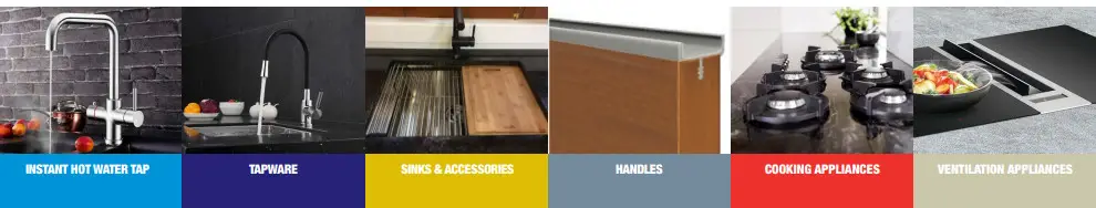 ikon IK54 110cm Stainless & Black Glass Down - Figure 1