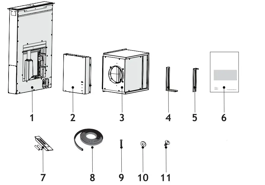 ikon IK54 110cm Stainless & Black Glass Down - Figure 12