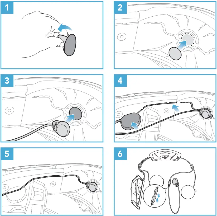 HJC HELMETS Smart HJC 21B 2nd Gen Standard Motorcycle Bluetooth Communication System - Microphone 1