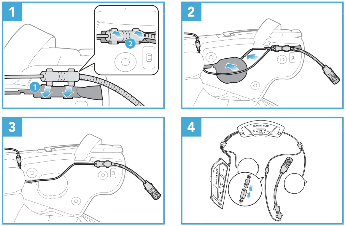 HJC HELMETS Smart HJC 21B 2nd Gen Standard Motorcycle Bluetooth Communication System - Microphone