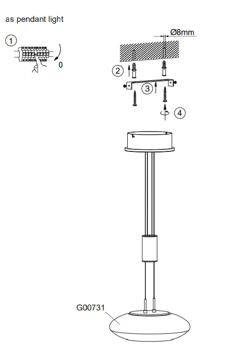 Paul Neuhaus 2075-55 Q ETIENNE LED Pendant Light - fig2