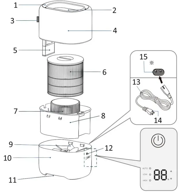emerio HF 1283761 Evaporative Humidifier - PARTS