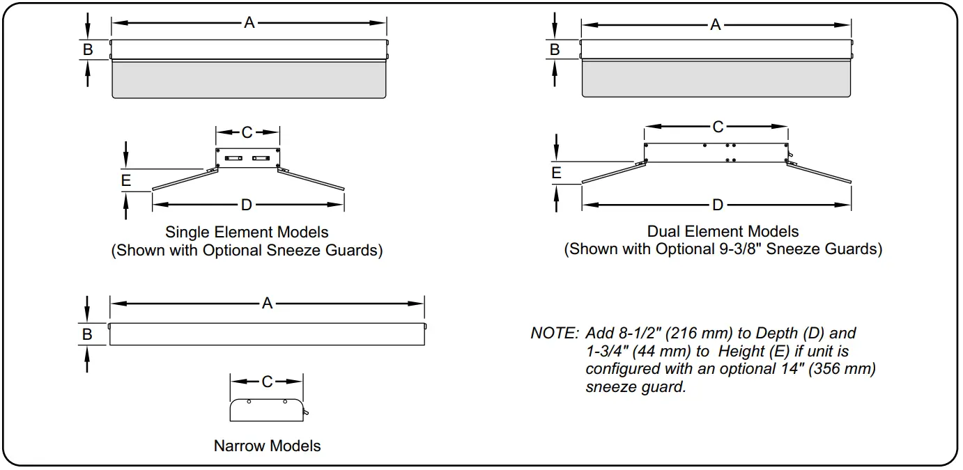 Hatco GRAH 60 120 T Glo Ray High Wattage 60 Wide Aluminum Housing Single Element Infrared Strip Heater - Fig 5