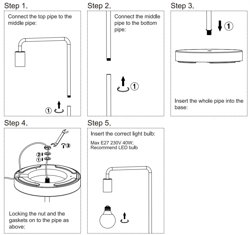 NOVA LIFE Kling Interior Floor Lamp - Inatall