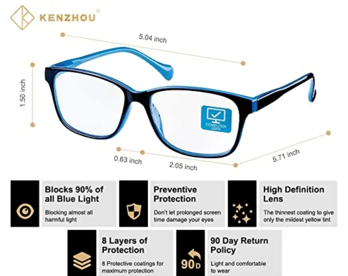 K KENZHOU Blue Light Blocking Computer Glasses Anti Eyestrain (2)