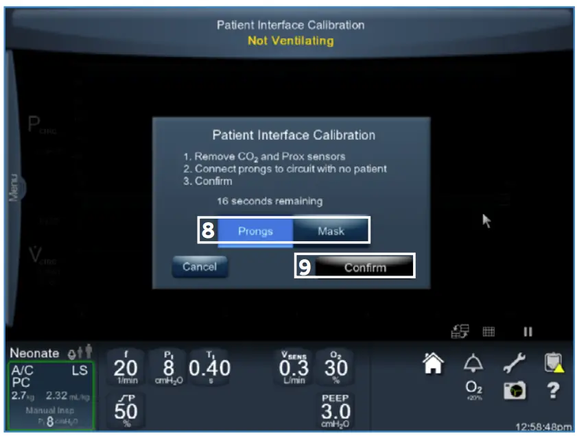 Puritan Bennett 980 Ventilator NIV Plus Software Performing An Interface Calibration