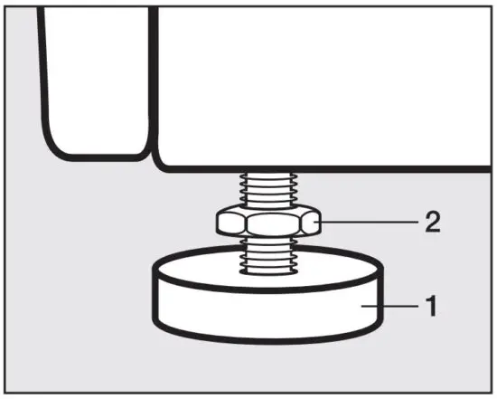 FIG 8 Screwing out and adjusting the feet