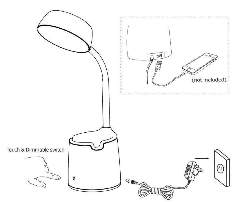 Lucci-LEDlux-269750-Trixie-LED-Table-Lamp-Instruction-Manual-FIG-1