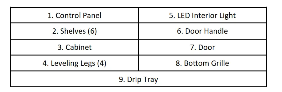 whynter-elite-33-bottle-seamless-stainless-steel-door-single-zone-built-in-wine-refrigerator-bwr-331sl- Parts 1