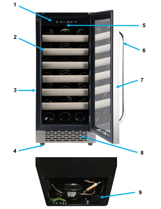 whynter-elite-33-bottle-seamless-stainless-steel-door-single-zone-built-in-wine-refrigerator-bwr-331sl- Parts