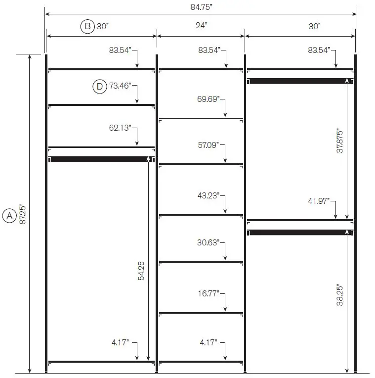 Martha Stewart INS-0054 20 Inch depth Perry St White Woodgrain Gold Metal-1