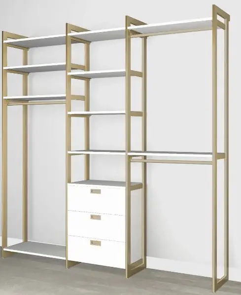 Martha Stewart INS-0054 20 Inch depth Perry St White Woodgrain Gold Metal