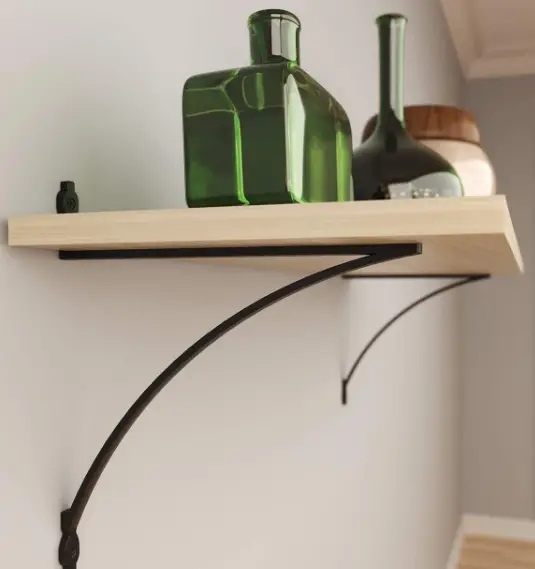 KNAPE VOGT RP-201LW-8BK Decorative Shelf Bracket