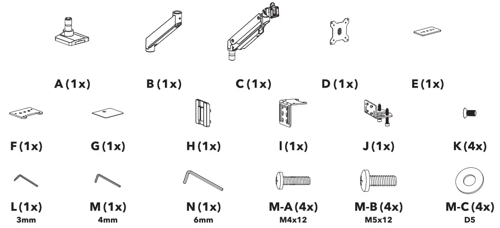 AlzaErgo APW EGARS50B Rapture Monitor Mount - Figure 1