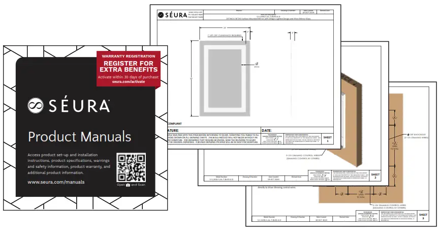 SEURA S-S-2442-S-AL-BLED-D Lighted Mirror with Traditional Mirror Housing - 4
