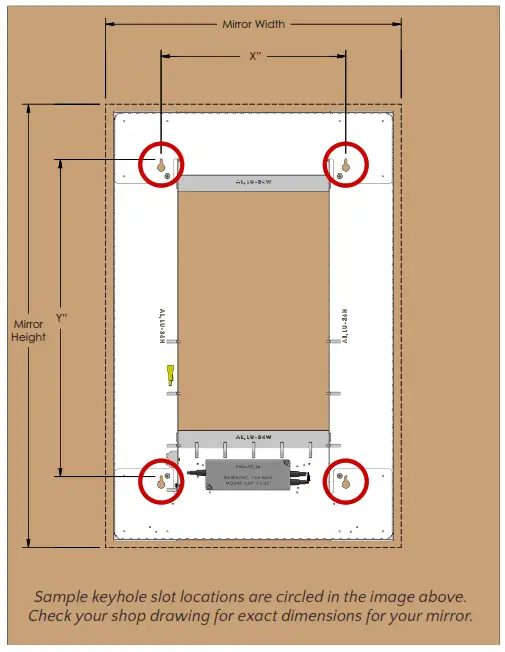 SEURA S-S-2442-S-AL-BLED-D Lighted Mirror with Traditional Mirror Housing - 8