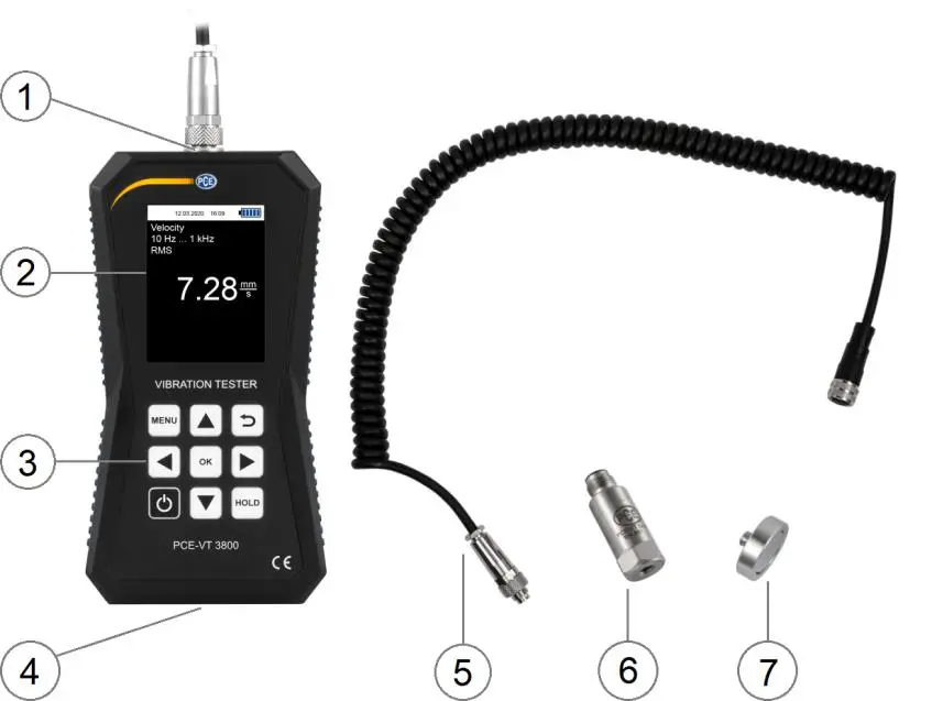 PCE Instruments PCE VT 3900S Machine Monitoring Vibration Meter - System description
