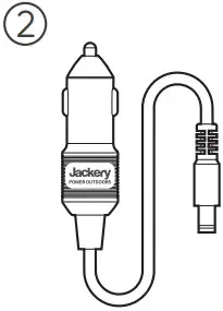 Jackery Explorer 1500 Pro Portable Power Station - Car Charge Cable