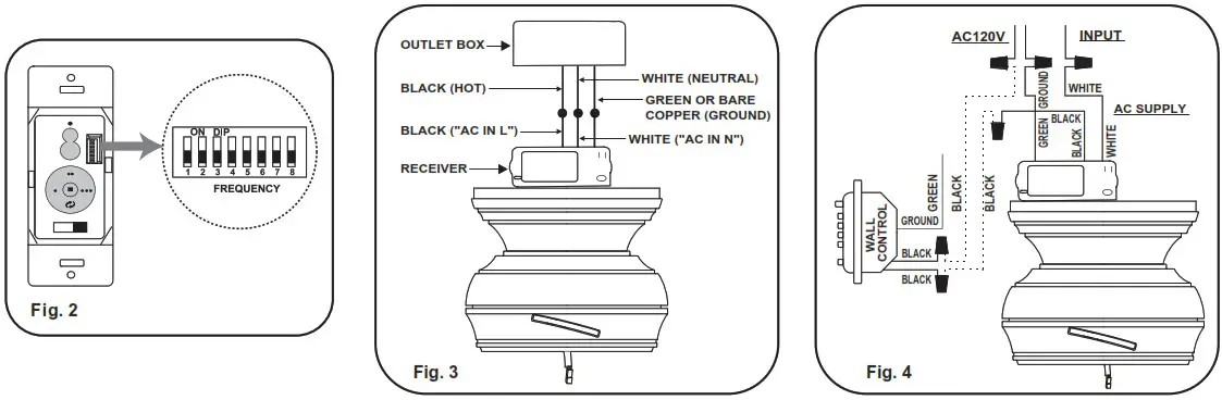 minkaAire Traditional Concept LED Outdoor Ceiling Fan - ELECTRICAL CONNECTIONS