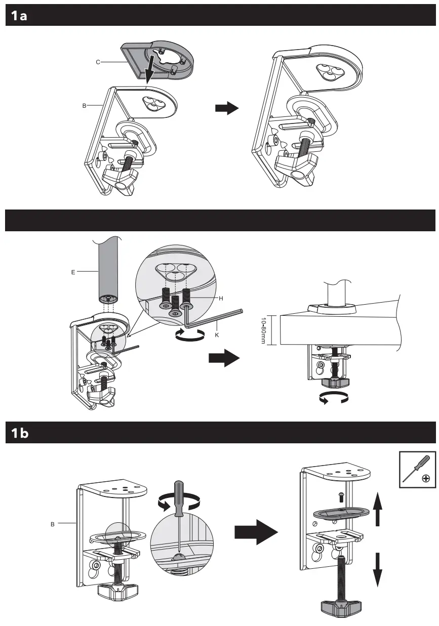 AlzaErgo APW EGARD05B ErgoArm D05B Tube Monitor Arm for Tables - fig 1