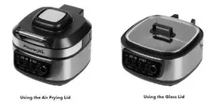 Using the Air Frying and Glass Lid