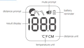 yuwell YT 1 Duo Sensor Infrared Thermometer - LCD area