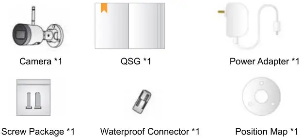 imou Bullet 2C Outdoor WiFi Security Camera - Packing List